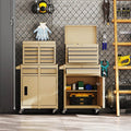 2 in 1 Rolling Tool Chest, 5-Drawer Tool Storage Cabinet with Wheels, Adjustable Shelf, Tool Box Organizer for Garage Warehouse Workshop