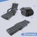 6 Position Adjustable Floor Sofa Bed, Folding Lazy Sofa Chaise Lounger Recliner with Armrests & Footrests for Living Room, Bedroom & Gaming