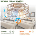 QHTX 18 Inch White Vintage Caged Ceiling Fan with Remote Control