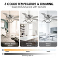 Parrot Uncle 52 Inch Contemporary Chrome Ceiling Fan with Integrated LED Lights and Remote Control