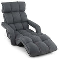 6 Position Adjustable Floor Sofa Bed, Folding Lazy Sofa Chaise Lounger Recliner with Armrests & Footrests for Living Room, Bedroom & Gaming
