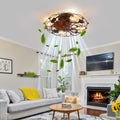 Industrial Cage Ceiling Fan Low Profile 7 Blade Fan with Remote & Light Modern Rustic Cooling for Small Spaces