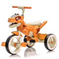 Xuanlur Kids Ride on Dinosaur Tricycle, Toddlers Kid Trike with Wide Flash Wheels, Anti Slip Pedals, Rear Basket, Music & LED Lights, Toddler Bike